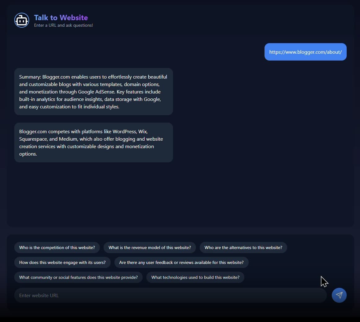 Talk to Website